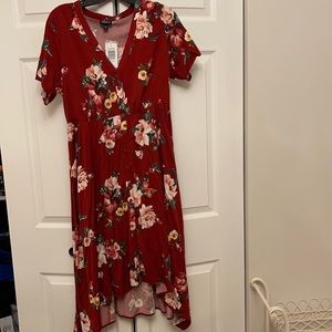 Torrid red floral shark bite dress 00